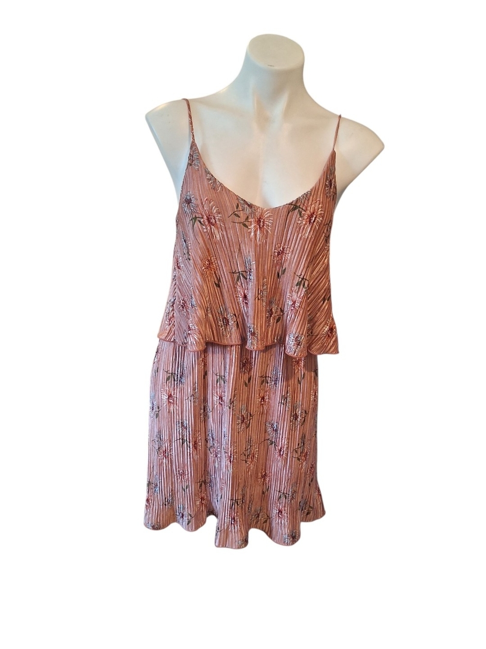 Floral Blush Pink Spaghetti Strap Dress
